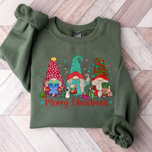 Christmas Gnomes Sweatshirt, Cute Gnome Shirt, Women Holiday Gift, Christmas Gnomes Tee, Funny Christmas Sweater