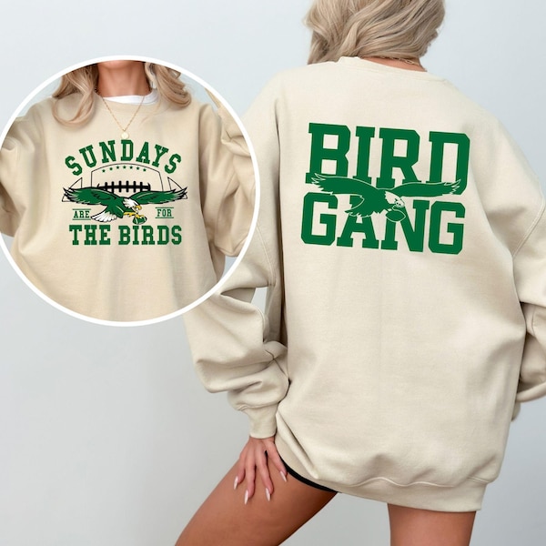 Sudadera de fútbol de Filadelfia, camiseta de los Philadelphia Eagles, los domingos son para los pájaros, atuendo de la pandilla de los pájaros, camiseta de fútbol