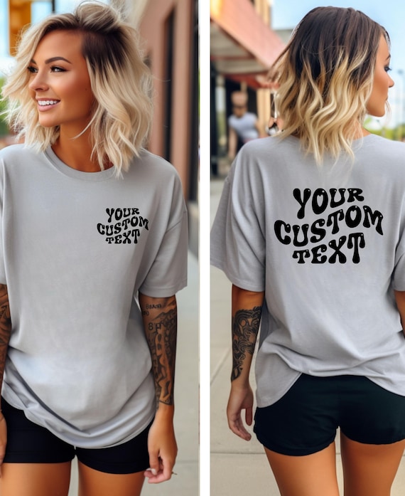 Custom tshirt, Personalized Text Shirt, Custom Wavy Text Tees, Custom Birthday Gift, Retro T-shirt, Custom Quote, Group Shirts