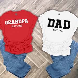 Custom Sweatshirt, Name On Sleeve With Heart, Grandpa Shirt With Date, Daddy Est Year Shirt, Gift For New Dad, Father&#39;s Day Gift