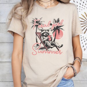 Feral Girl Summer Raccoon Shirt, Funny Meme Raccoon T Shirt, Feral Shirt, Cowgirl Shirt, Western Shirt, Rodeo Shirt, Funny Shirt