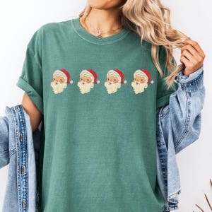 Retro Cheerful Santa Shirt, Comfort Colors, Santa Merry Christmas Shirt, Vintage Santa Claus Graphic Tee, Xmas Women Men Gift