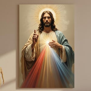 Jesus Divine Mercy Print, Catholic Home Altar Art, Religious Gift