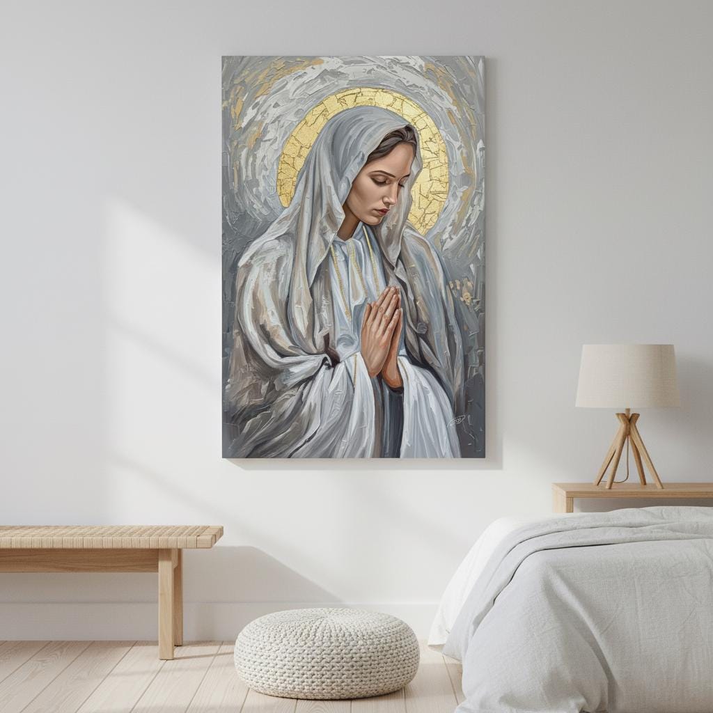 Virgin Mary Prayer Art Print Golden Halo Devotional Painting Etsy virgin-mary-prayer-art-print-golden-halo-devotional-painting-etsy