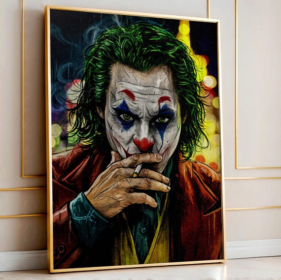JOKER 油絵アート Joker Pop Art Canvas – Abstract Graffiti Street Art Print - Etsy
