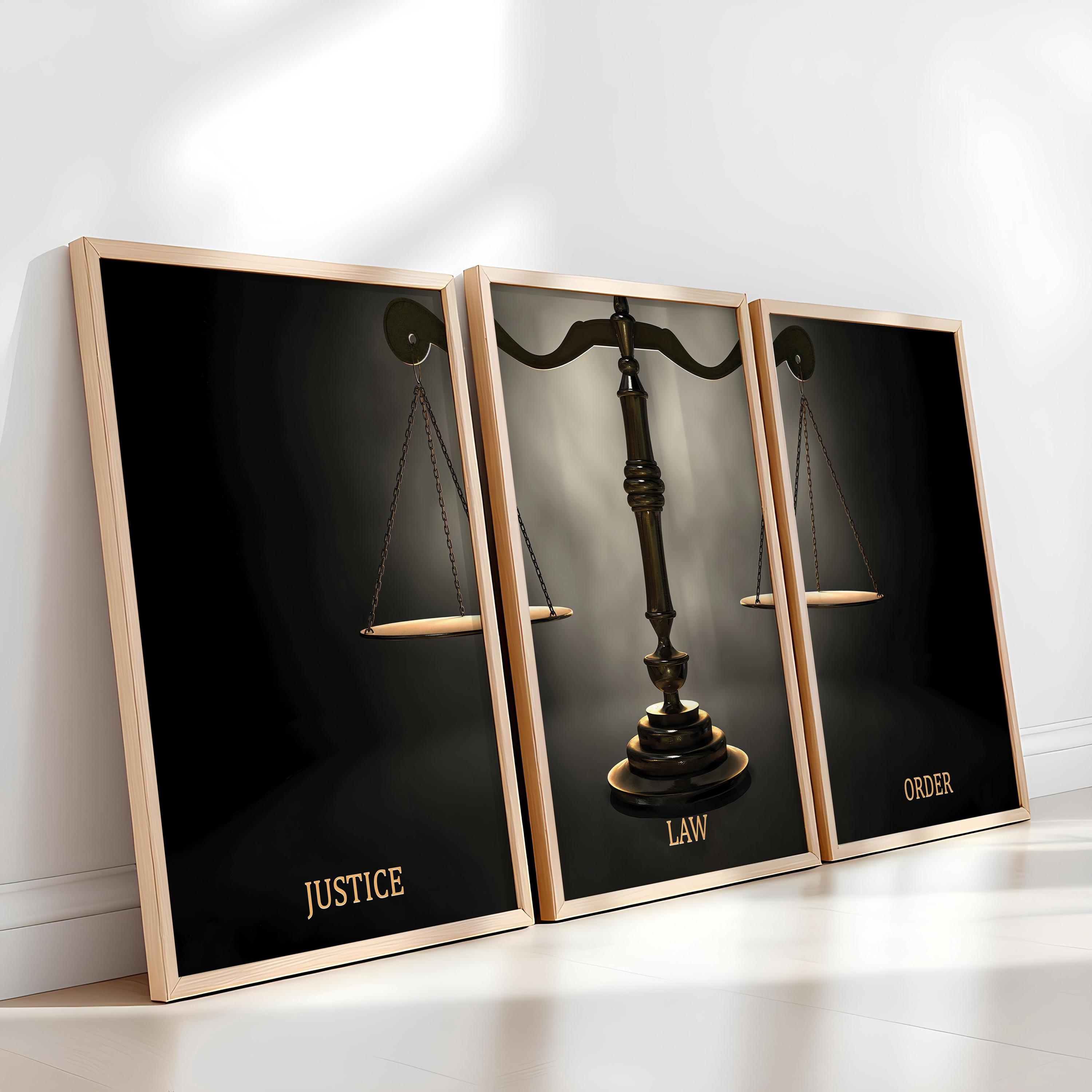 Justice Scales Canvas Art Prints (set of 3) | Lawyer Office Decor - Etsy