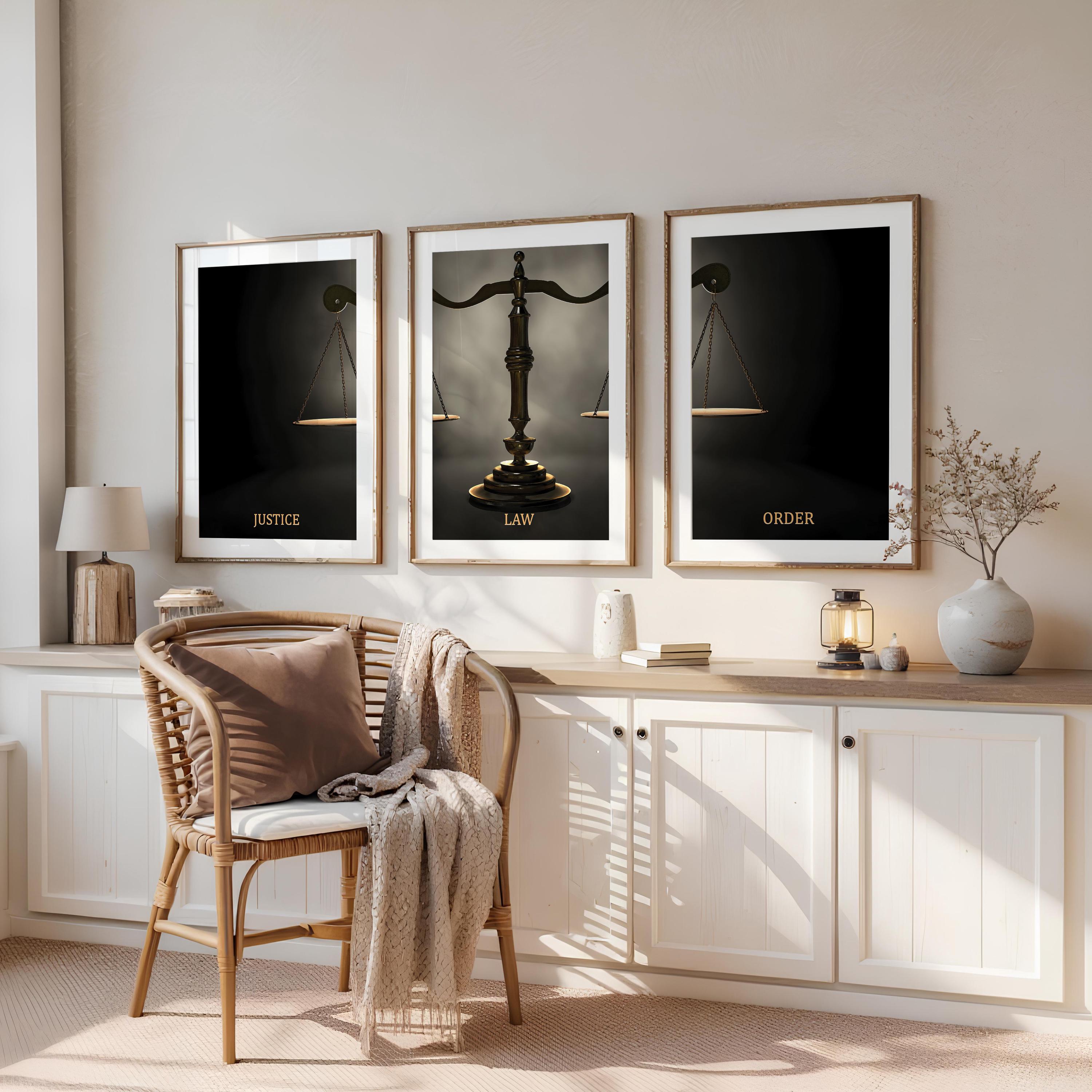 Justice Scales Canvas Art Prints (set of 3) | Lawyer Office Decor - Etsy