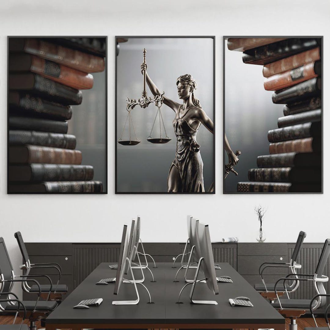 Law Office Canvas Print Set | Scales of Justice, Goddess Themis - Etsy