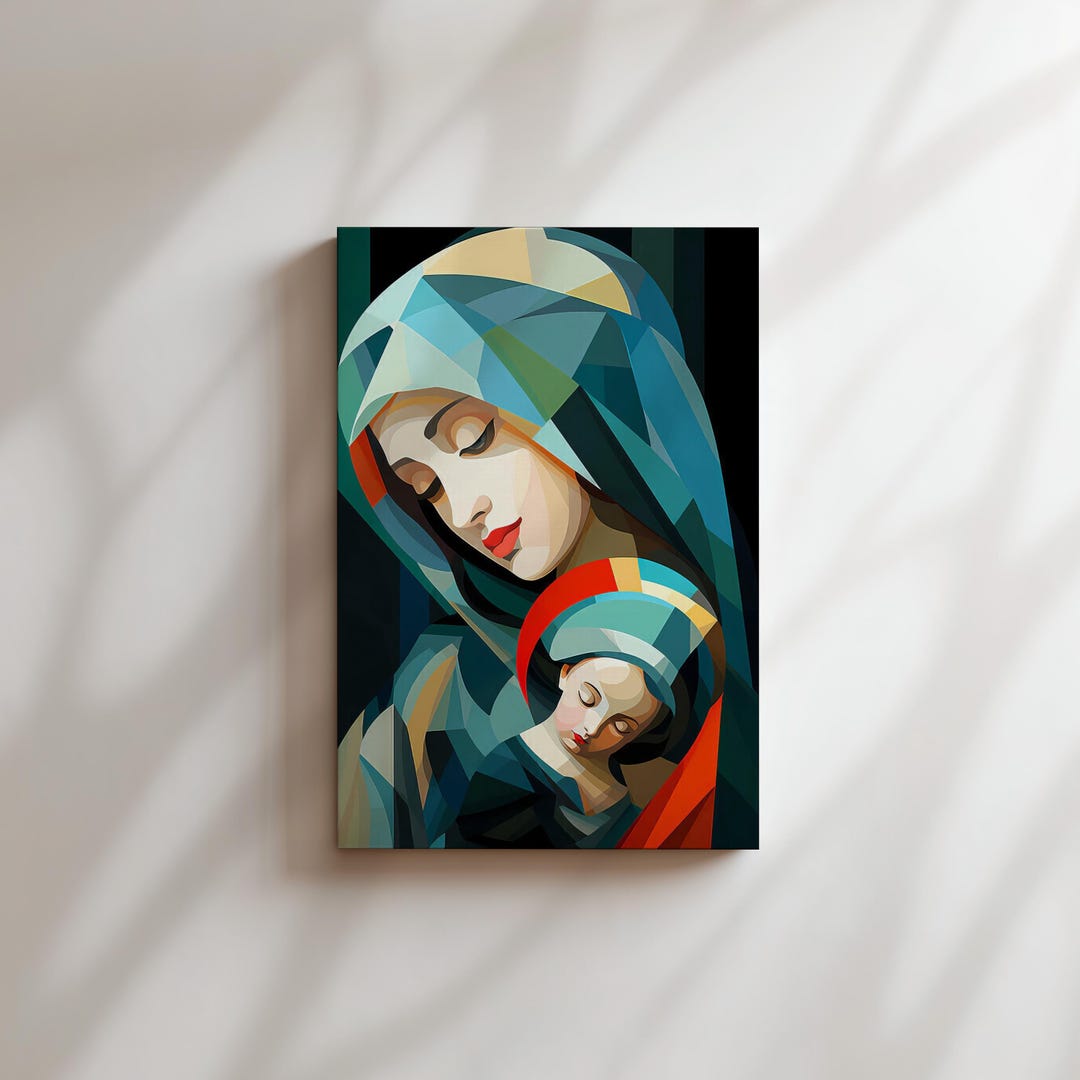 Mary and Baby Jesus Canvas – Catholic Wall Art - Etsy