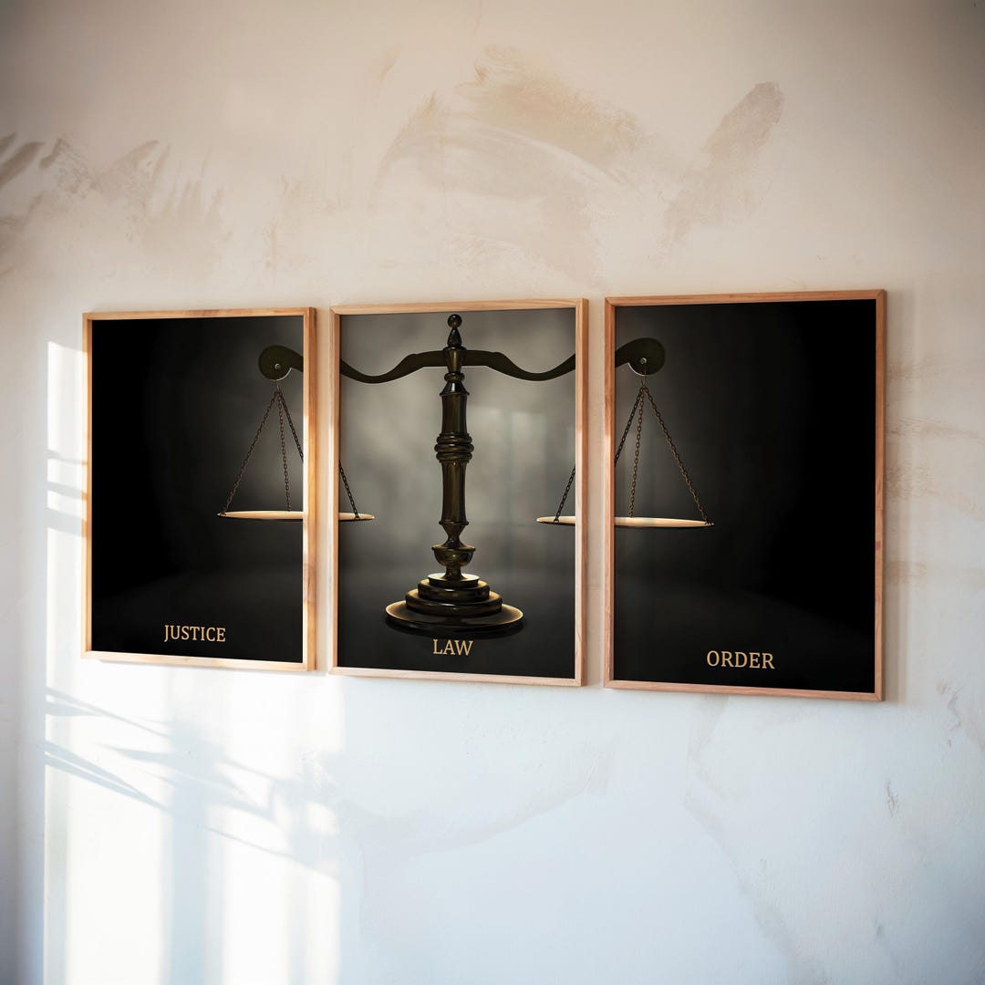Justice Scales Canvas Art Prints (set of 3) | Lawyer Office Decor - Etsy