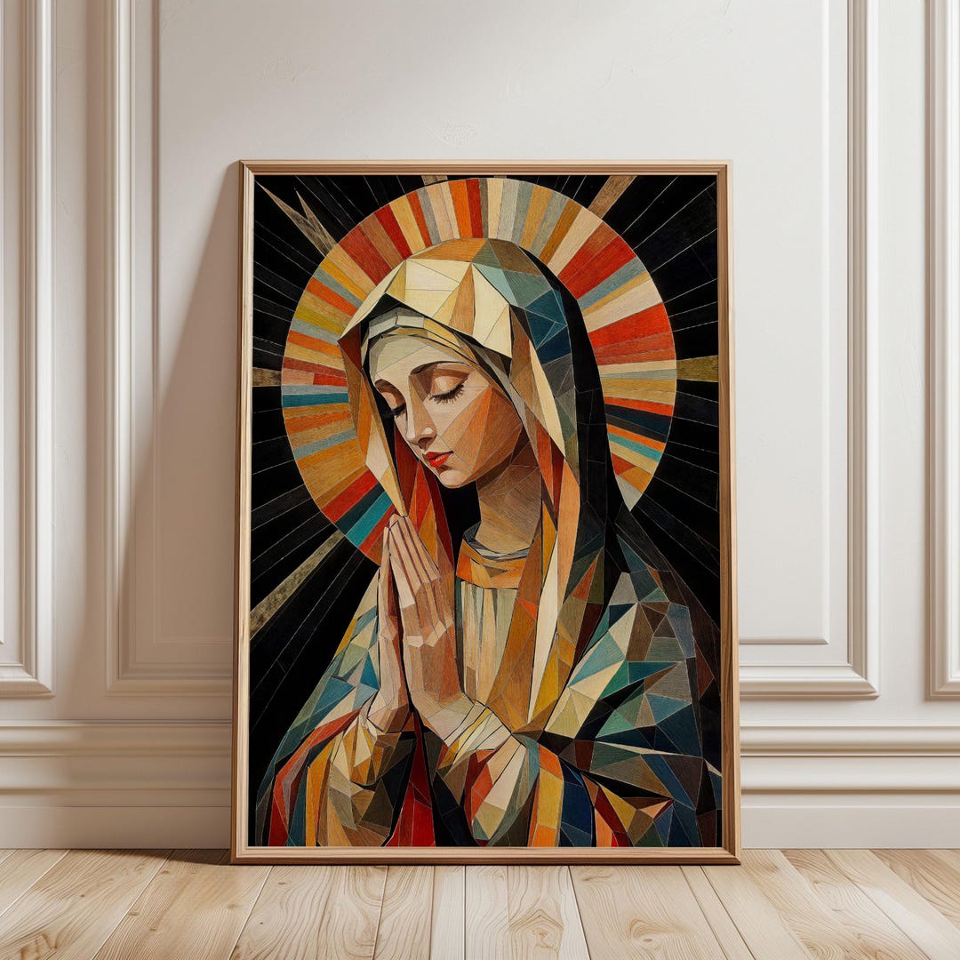 Virgin Mary Catholic Wall Art for Modern Homes | Mother Mary Home Decor ...