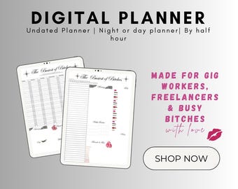 Planificador digital Sin fecha La perra más ocupada Trabajador por cuenta propia Trabajador autónomo Planificador diario y semanal divertido