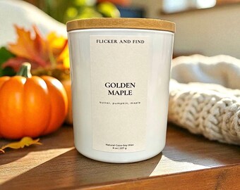 Non-Toxic Coconut Soy Candle | Butter, Pumpkin, Maple Scent | Eco-Friendly Gift | Handmade in USA