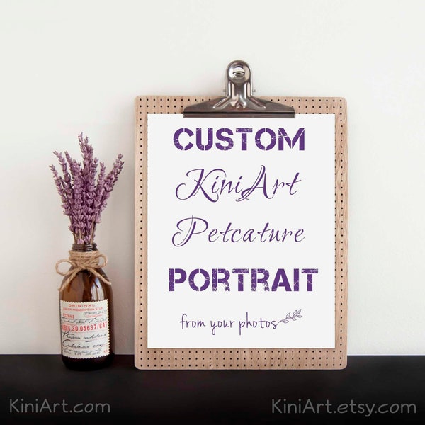 Choose Custom KiniArt Pet PORTRAIT DRAWING Size