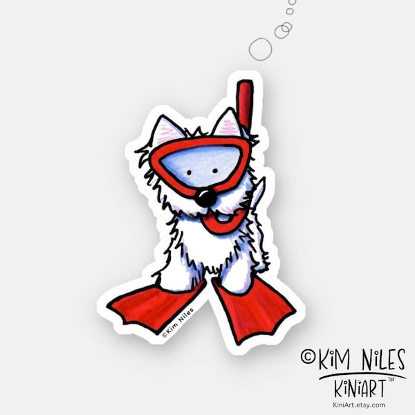 Cute Westie Dog Sticker for Dog lover, Dog Mom, Veterinarian