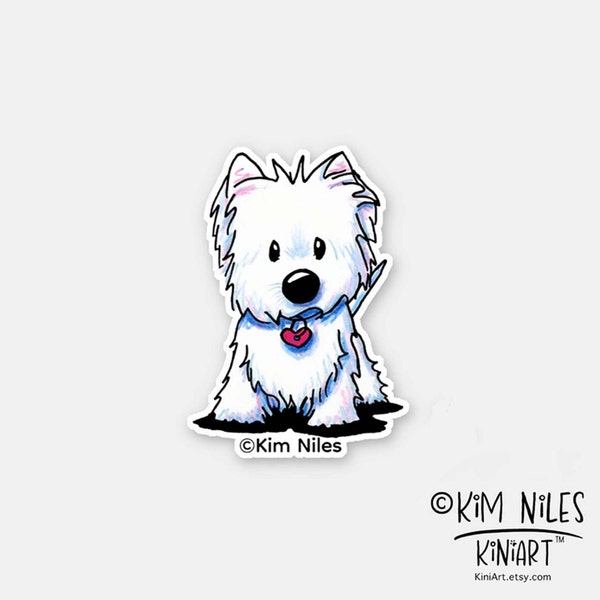 Cute Westie Dog Sticker for Dog lover, Dog Mom, Veterinarian