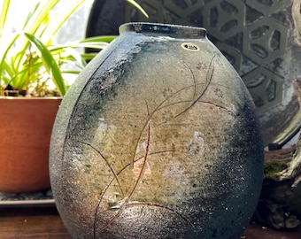 Vintage japanische Keramik Vase | Handgemachte Studio Keramik Floral Art Vase