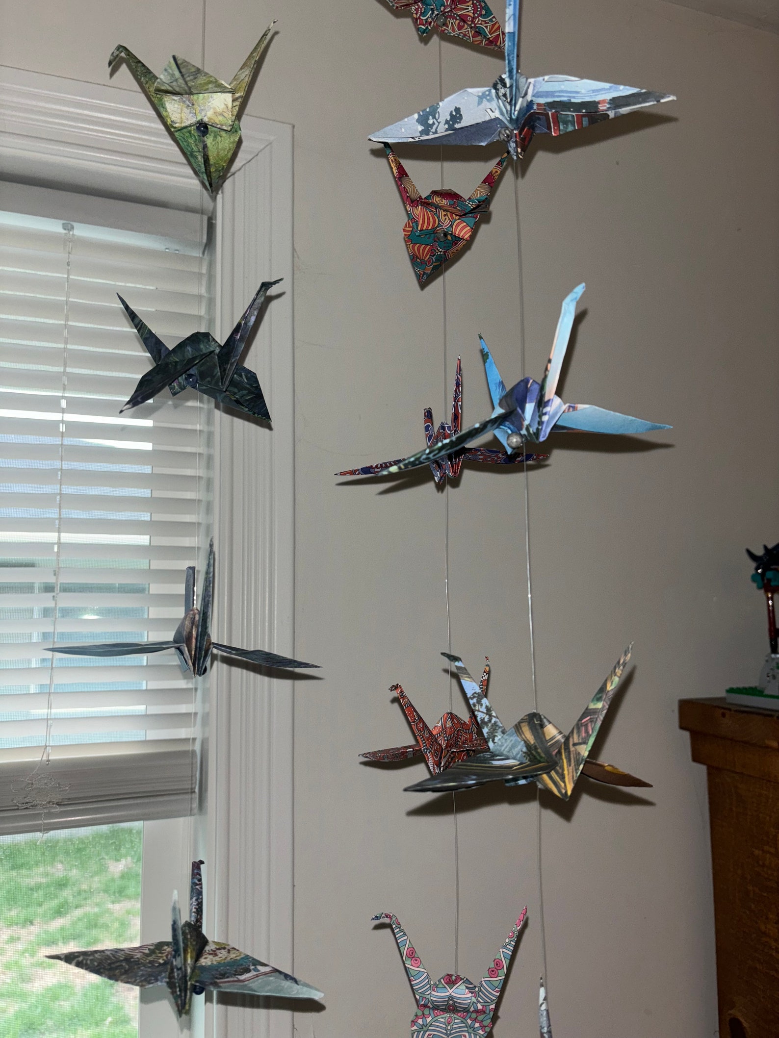 Origami Paper Crane Chain Japanese Scenes Small House Decoration - Etsy