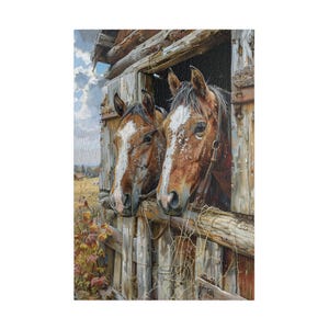Barn Horses Puzzle (110, 252, 520, 1014-piece) Horse art,  Horse Lover Puzzle, Adult Puzzle, Family Fun