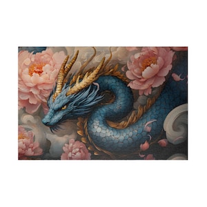 Legpuzzel blauwe Chinese draak: ontspannend hobbycadeau