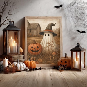 Geist Puzzle mit Hexenhut: Gruseliger Halloween Spaß