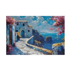 Greece Oil Painting art Puzzle (110, 252, 520, 1014-piece) Art Lover, Travel Puzzle, Unique Puzzle, Adult Puzzle, Family Fun