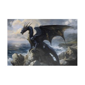 Jigsaw Puzzle, Dragon Overlooking Ocean Waves, 110 252 520 1014-Piece, Relaxing Hobby for Adults and Kids, Meditation Activity, Unique Gift