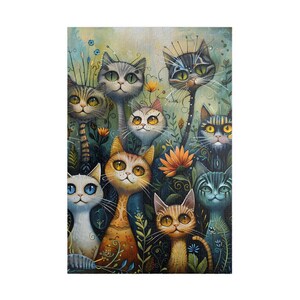 Unique Cat Puzzle (110, 252, 520, 1014-piece) Whimsical Cat, Cat Lover, Cat Jigsaw, Unique Jigsaw, Family, Adults