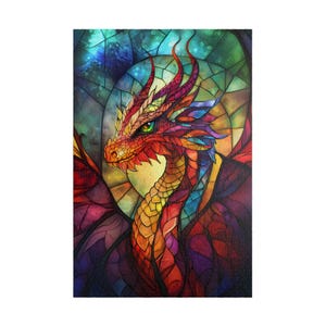Copy of Fantacy Dragon Stained Glass Puzzle, 110, 252, 520, 1014-piece, Dragon Lover, Fantasy Animal, Unique Puzzle, Family Fun