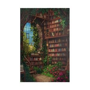 Enchanted Library Puzzle (110, 252, 520, 1014-piece) Book Lover, Library Lover , Unique Puzzle, Adult Puzzle, Family Fun