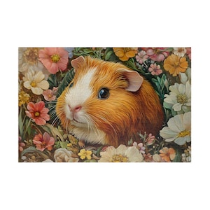 Cute Guinea Pig Puzzle(110 252 520 1014 Piece), Guinea Pig Lover, Animal Puzzle, Unique Puzzle. Puzzle for Adults, Animals and Flowers