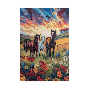 Colorful Horse Painting Puzzle (110, 252, 520, 1014-piece) Horse art,  Horse Lover Puzzle, Adult Puzzle, Family Fun