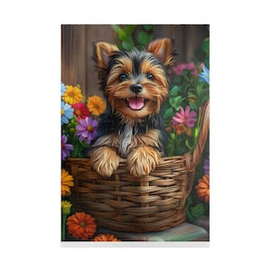 Puzzle - Yorkshire Terrier Puppy in Basket 110, 252, 520, 1014-piece, Relaxing and Cute Dog Lover Gift, Indoor Activity, Unique Puzzle