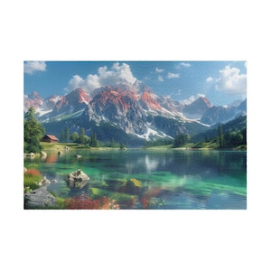 Majestic Lake Puzzle (110, 252, 520, 1014-piece) Nature Lover, Unique Puzzle, Adult Puzzle, Gift, Family fun,