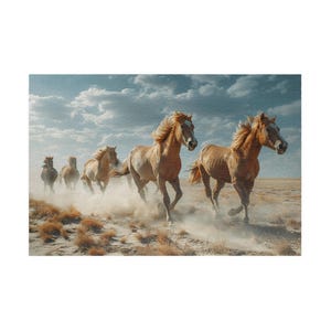 Desert Horses Puzzle (110, 252, 520, 1014-piece) Horse Art, Horse Lovers,  Unique Puzzle, Adult Puzzle, Family Fun