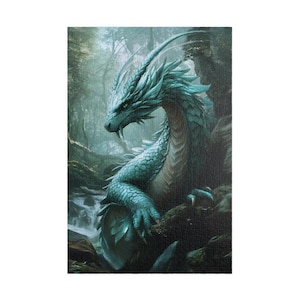Quebra-cabeça Dragão Azul (110, 252, 520, 1014 peças) Amante de dragões, Arte de criatura caprichosa, Quebra-cabeça adulto, Diversão para a família, Quebra-cabeça exclusivo