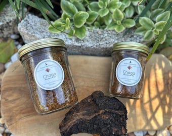 Wild-Harvest Chaga Mushroom, Naturally dried, Ground Powder for Tea, 1/2lb