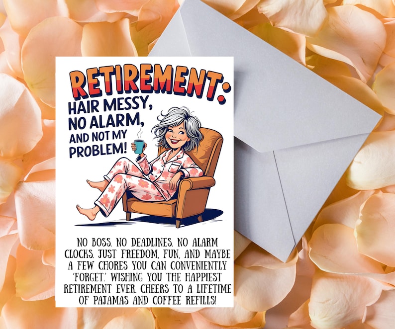 Funny Retirement Card for Women, Retired Wife, Friend, Boss, Teacher ...