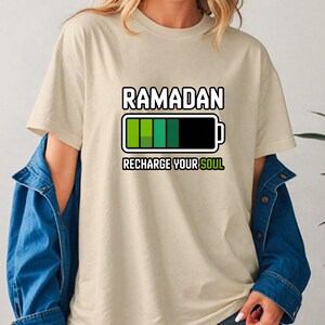 Ramadan Recharge Your Soul Shirt, Islamic Ramadan Shirt, Muslim Graphic Tee, Unisex DTF Ramadan Shirt, Spiritual Ramadan Apparel image 12