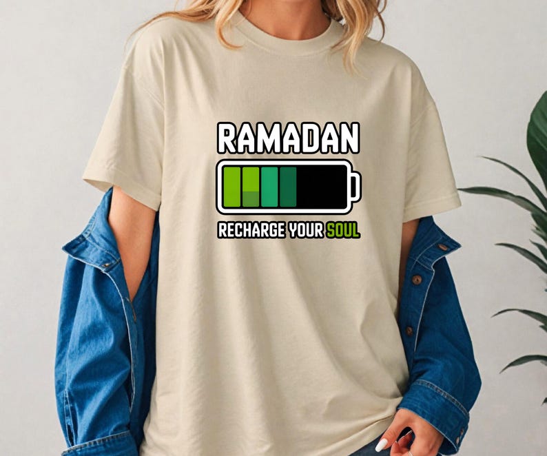 Ramadan Recharge Your Soul Shirt, Islamic Ramadan Shirt, Muslim Graphic Tee, Unisex DTF Ramadan Shirt, Spiritual Ramadan Apparel image 12