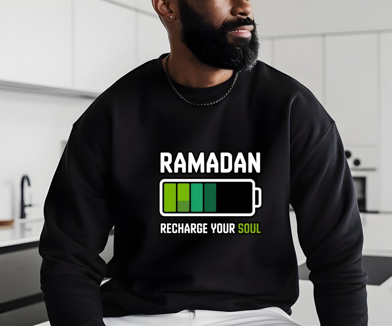 Ramadan Recharge Your Soul Shirt, Islamic Ramadan Shirt, Muslim Graphic Tee, Unisex DTF Ramadan Shirt, Spiritual Ramadan Apparel image 7
