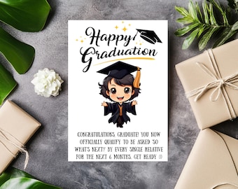Tarjeta de graduación personalizada 2026, 5x7, felicitación de graduación personalizable, tarjeta de felicitación para graduados, regalo de graduación divertido