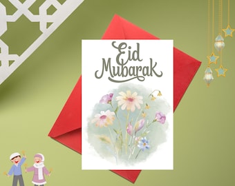 Personalized Eid Mubarak Card: Handmade Islamic Greeting Card