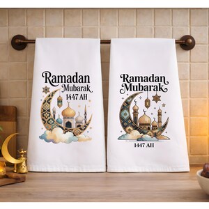 Ramadan Mubarak Kitchen Towel, Islamic Dish Towel, Ramadan Kareem Tea Towel, Ramadan Home Decor, Muslimah Gift, Ramadan 1447 AH