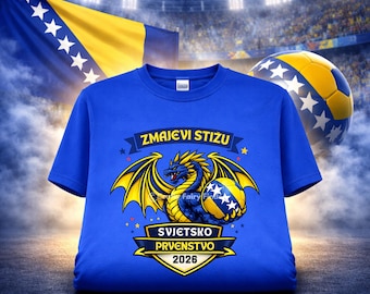 Stizu Zmajevi Camiseta de competición de fútbol bosnio 2026, regalo de aficionado al fútbol bosnio, regalo de aficionado a los deportes balcánicos