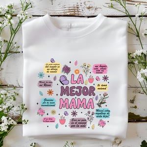 La Mejor Mamá Shirt, Spanish Mom T-Shirt, Mother&#39;s Day Gift in Spanish, Mamá Gift, Latina Mom Shirt, Mother&#39;s Day T-Shirt, Mom Birthday Gift