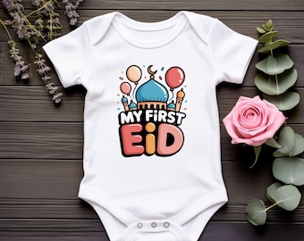 My First Eid-babyromper voor meisje trainingspak, romper baby Eid, schattige Eid-outfit voor baby, romper moslim, eerste Eid-outfit