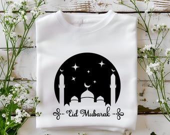 Eid Mubarak Shirt: Unisex Muslim Family Gift, Handmade Cotton Tee