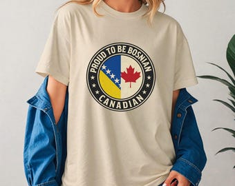 Bosnian Canadian Heritage Shirt: USA Made Cotton Tee
