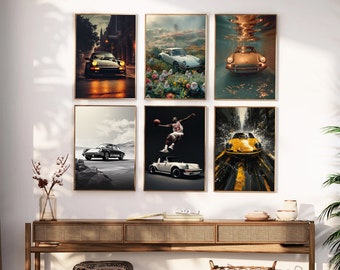 Set of 15 Porsche 911 Cars Posters Cars Wall Art Racing Home Decoration Digital Download Car Prints Poster Bundle Gifts Printable Wall Art